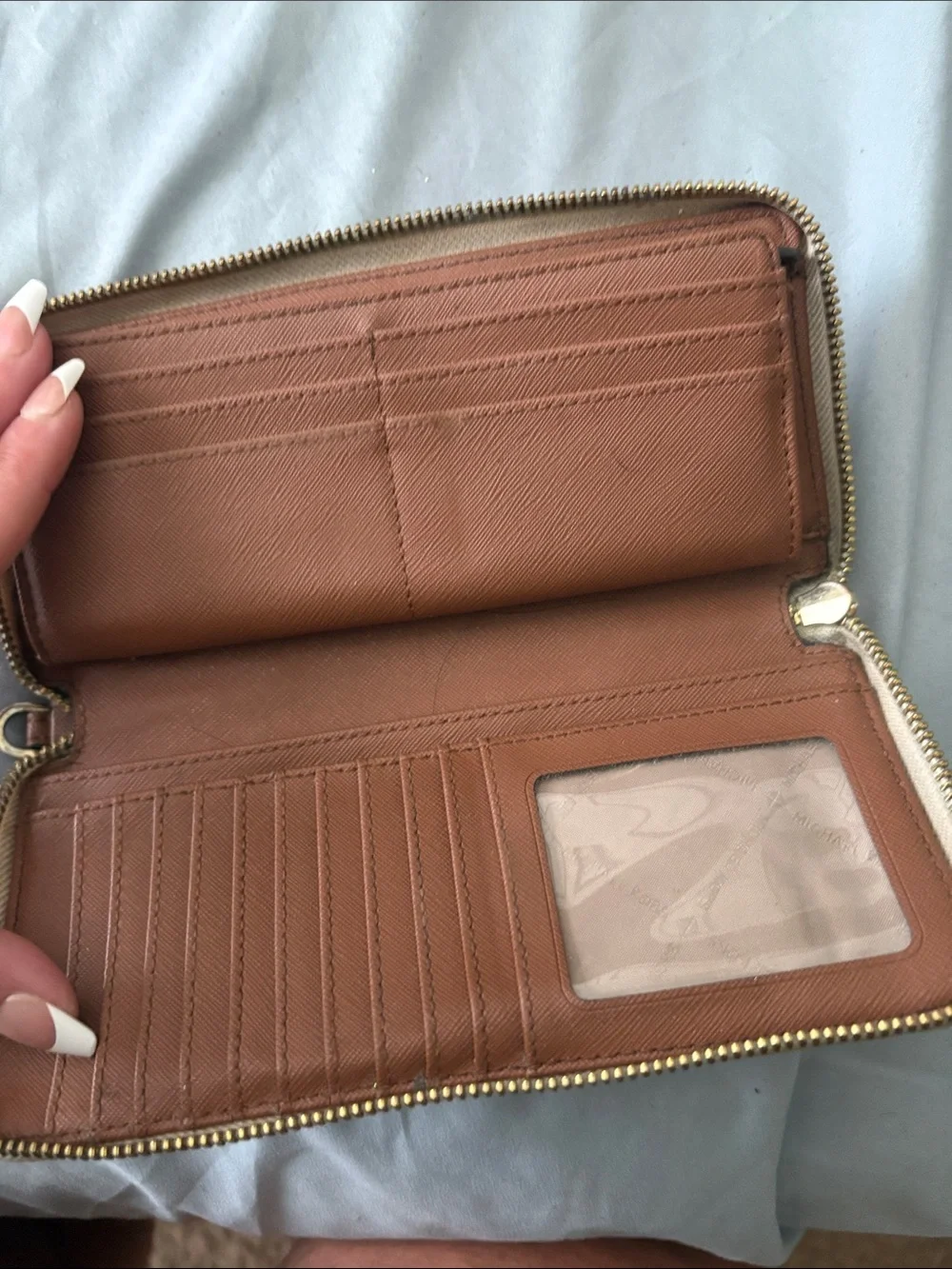 Michael Kors Champagne Gold Signature Zip Wallet